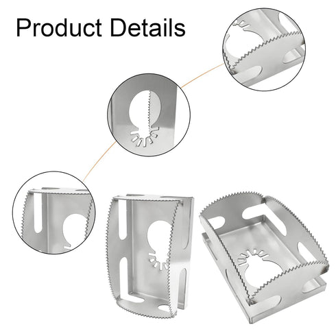 Square Slot Cutter, 2 Pcs Stainless Steel Outlet Cutout Multi-Tools Carving One Step in Place Oscillating Milling Cutter for Drywall/Plastic Metal...