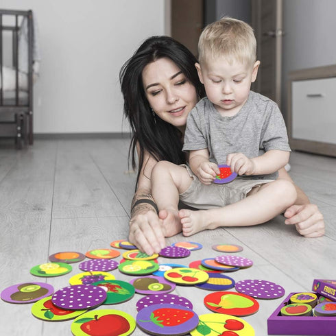 KiDEPOCH Memory Game with 16 Matching Pairs Featuring Fruit Element Non Toxic Preschool Educational Matching Game for Kids Toddlers 3 Year Old and...