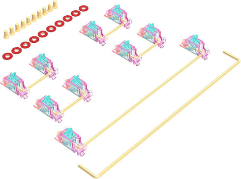 DUROCK Stabilizer V2, Screw in Stabilizers with 2u 6.25u 7u Wires, PCB Mount Keyboard Stabilizers for Mechanical Keyboards (V2 Pink Teal 80% Kit)...