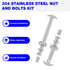 Wheelbarrow Handles Replacement Kit for 5/16 Stainless Nuts and Bolts 4", 3", 2-1/2" and 1" Wheelbarrow Parts, Wheel Barrow Handles - 12-Pack...