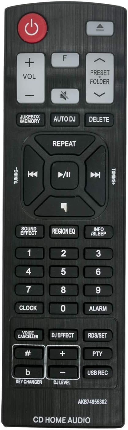 AKB74955302 Replace Remote Control Work for LG Mini Hi-Fi System CMS9960F CM8460 CM9960 CMS8460F CMS8460W...