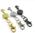 1PCS Retractable Key Chain with Hook Zinc Alloy High Resilient Anti-lose Stretch Key Ring Holder Tool Telescopic Rope Black...