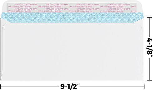 #10 Envelopes Self Seal Security Tinted Envelopes for Privacy & Business, Peel and Seal, NO Window, Letter Size 4-1/8 x 9-1/2 Inches, 24 LB,White ...