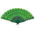 Abanico Verde De Gitana | Gypsy Spiritual Hand Fan | Abanico De Santo | Green Peacock Hand Fan...
