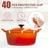 40pcs Dutch Oven Lid Protector Clips, Replacement Plastic Pan Clips for Stacking Cookware Protectors Pot Bumpers lifter Accessories for Storage an...