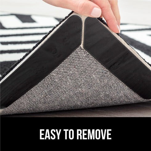 Gorilla Grip 16 Pack Rug Gripper Pads, Keep Area Rugs Corners from Curling and Bunching, Reusable Dual-Sided Flexible Sticky Pad, Grips Floor Unde...