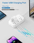 European Travel Plug Adapter, US to Europe Plug Adapter with 3 AC Outlets and 3 USB, Type E/F - International Power Strip for USA to Europe EU Ger...