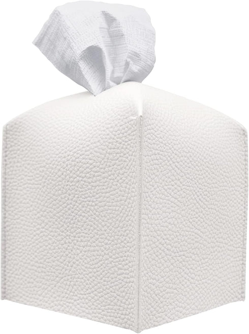 Carrotez Tissue Box Cover, Refined Modern PU Leather Square Holder - Decorative Holder/Organizer for Bathroom Vanity Countertop, Night Stands, Off...