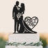 Mr And Mrs Wedding Cake Topper Heart Love Black Acrylic Couple Engagement Bridal Shower Wedding...