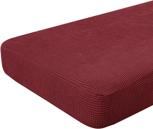 Hokway Couch Cushion Covers Christmas Wine Red Stretch Cushion Covers Sofa Seat Cushion Slipcover Cushion Protector(Wine, Medium)...