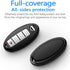 Compatible with Nissan Key Fob Cover with Leather Keychain Soft TPU 360 Degree Protection Key Case for Altima Maxima Rogue Armada Pathfinder Smart...