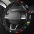 Embroidered Cute Steering Wheel Cover for Women Ladies,Stitched Paws Claws,Sweat Absorb,Universal Size 15.2",Black (FXP-PAW02)...