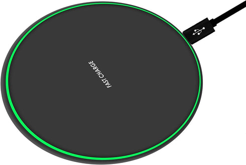 Wireless Charger Ultra Slim 10W Fast Wireless Charging Station Black Qi-Certified?Universal Wireless Charging Station Pad Compatible with Smart Ph...