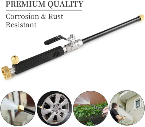 Hydro Jet High Pressure Power Washer Wand - Portable High Pressure Water Gun 2 Nozzles, Power Pressure Washer Hose Nozzle Attachment for Garden Ho...