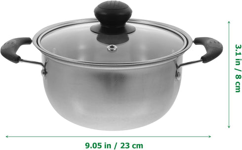 Soup Pan Stainless Steel Stockpot with Lid, Soup Stock Pot, Nonstick Cooking Pot with Handle, Pasta Pot, Saucepot Cookware (16X16CM) Milk Pan...