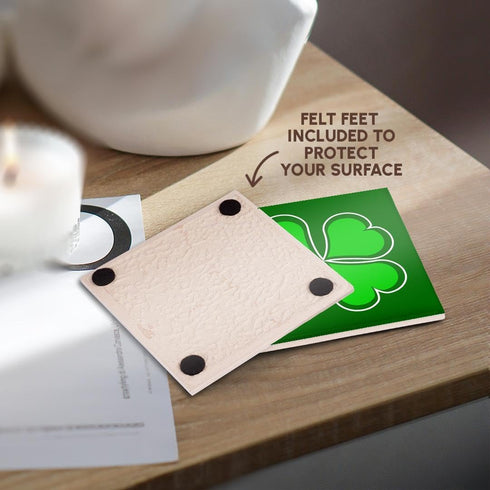 3dRose Lucky Green Shamrock - Ceramic Tile Coasters, Set of 4 (CST_77561_3)...