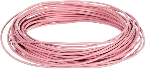 25 Yards of Solid Round 1.5mm Light Pink Real and Genuine Leather Cord for use as Braiding String (1.5mm, Light Pink)...