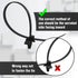 50 Pcs Black Nylon Push Mount Cable Zip Tie,120mm / 4.7Inch Arrow Push Mount Cable Ties, Multi-Purpose Self-locking Wire Wrap Strap...
