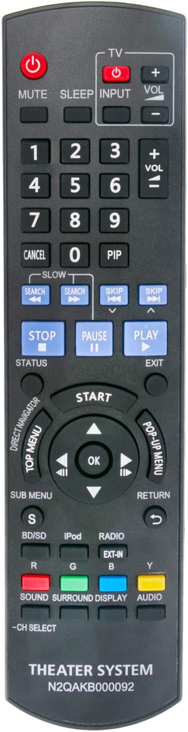 N2QAKB000092 Replacement Remote Control fit for Panasonic Blu-ray Disc Home Theater Sound System SC-BT228 SA-BT228 SB-HF480 SB-HC480 SB-HS480 SB-H...