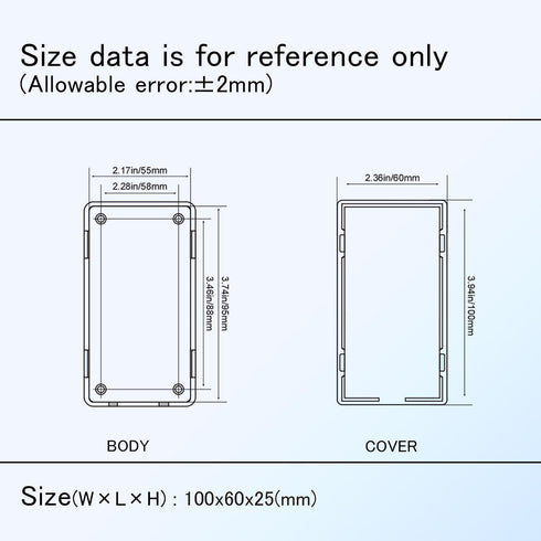 Project Box 8 Pieces Electrical Box Small Junction Box ABS Plastic Enclosure Power Electronic Case White 3.94" x 2.36" x 0.98"(100 x 60 x 25mm)...