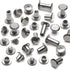110 Sets 6 Sizes Chicago Screws Assorted Kit Flat Head Stud Screws Metal Leather Rivets Leather Craft Screw Studs Screw Rivets for DIY Craft...