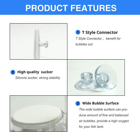 UPETTOOLS Aquarium Air Stone Fish Tank Nano Bubble Stone Kit with Control Valve Quiet Super-High Dissolved Oxygen Diffuser Makes Super Tiny Bubble...