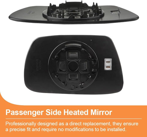 Senzeal Passenger Side Heated Mirror Glass Replacement for Jeep Grand Cherokee 2005 2006 2007 2008 2009 2010 Side Mirror Glass with Rear Holder 51...