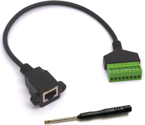 RJ45 Screw Terminal, Ethernet RJ45 Female Plug to 8 Pin Screw Terminal Block Connector for Cat7 6 5 CCTV AV DVR UTP Network Adapter Extension Cord...