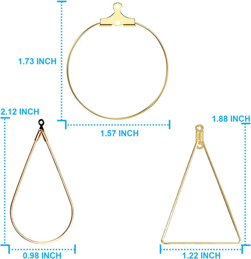 TopBine Earrings Beading Hoop Set for Jewelry Making,Earring Finding Beading Hoop Earrings Bulk for DIY Craft Earring Jewelry Making (Round/Square...