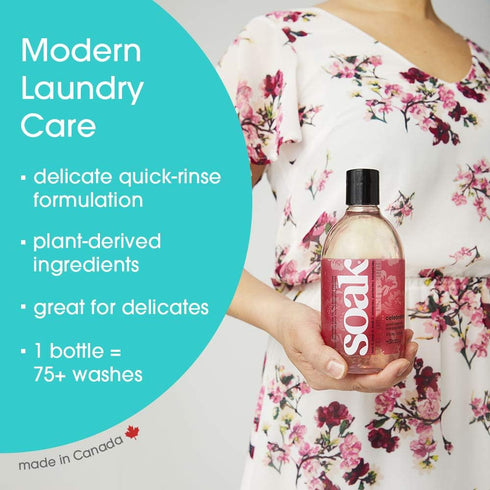 Soak Laundry Soap – No Rinse, Plant Derived Hand Wash Detergent - 375 ml / 12 fl. oz, 75+ Washes (Celebration)...