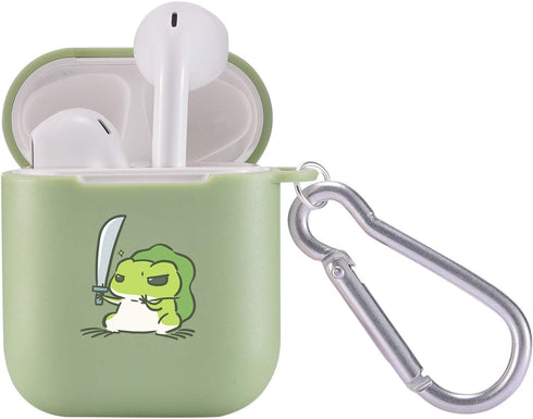 MAYCARI Cute Frog Case for AirPods 2&1 with Keychain,?Green? Animals Design Protective Soft TPU Cover Compatible with Apple AirPods Charging Case ...
