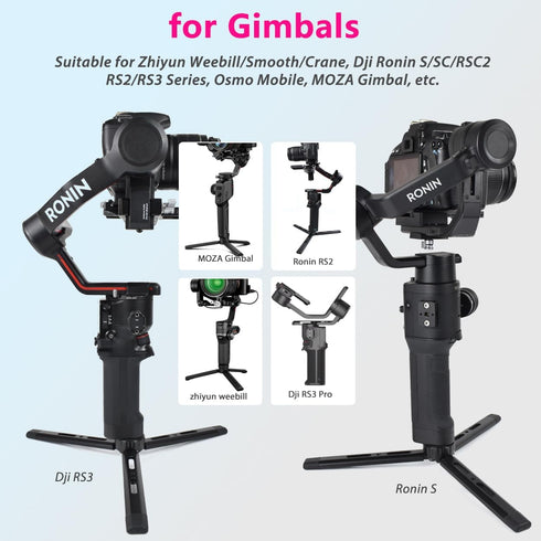 Adjustable Aluminum Mini Tripod, Desktop Tabletop Tripod Stand for DSLR Cameras, Zhiyun Weebill/Smooth/Crane, DJI Ronin S/SC/RSC/RS,Osmo Mobile,St...