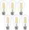 Dimmable ST58 LED Edison Bulbs, 4.5W Equivalent to 40W Vintage Light Bulbs, E26 Base Daylight 4000K ST58/ST19 LED Bulbs, Antique Flexible Spiral L...