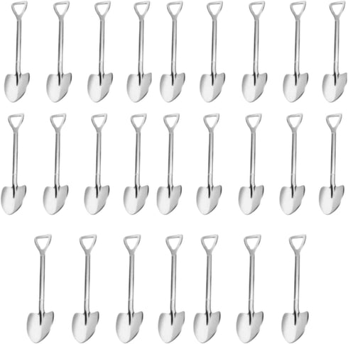25 Pack Shovel Shape Demitasse Espresso Spoons, Stainless Steel Coffee Ice Cream Dessert Spoons for Home and Party...