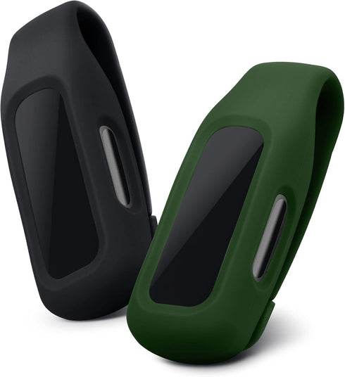 kwmobile 2X Clip Holders Compatible with Fitbit Inspire 3 / Inspire 2 / Ace 3 - Clip-On Holder Replacement Set - Black/Dark Blue...
