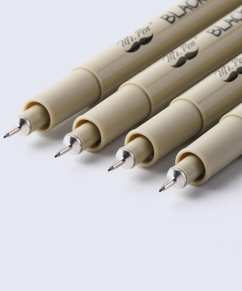 Mr. Pen- Black Fineliners, 0.25mm, 4 Pack, Bible Pens No Bleed, Fine Tip, Ultra Fine, Black Art Pens...
