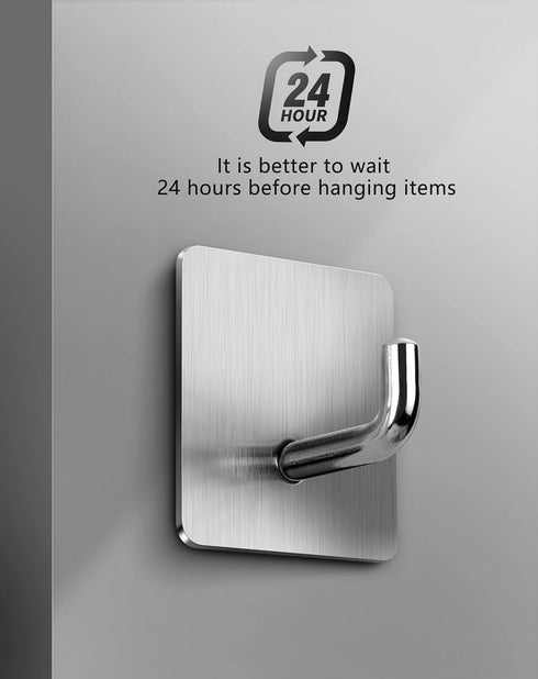 Adhesive Hooks Heavy Duty Stick on Wall No Damage Towel Hooks Sticky Hooks for Hanging Bathroom Kitchen Home 8 Packs Stainless Steel Waterproof Br...