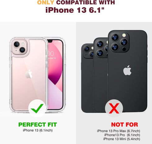 Diaclara Designed for iPhone 13 Case, Full Body Rugged Case with Built-in Touch Sensitive Anti-Scratch Screen Protector, Soft TPU Bumper Case for ...