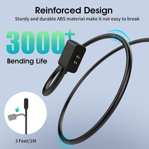 TiMOVO Smartwatch Charger Compatible with XiaoMi Band 8 Pro/Active/Redmi Watch 3 Active, Magnetic USB Charging Cable 3.3ft/1m, Replacement Chargin...
