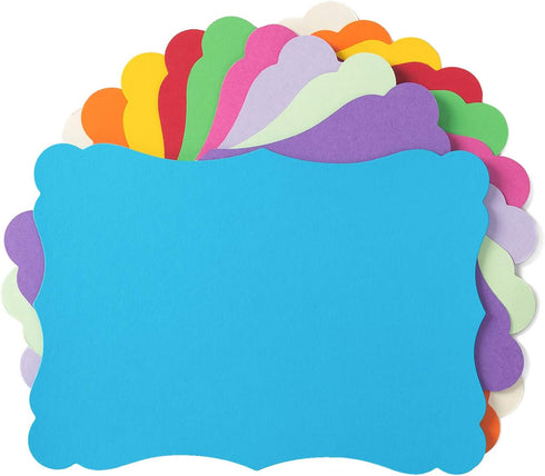 50 Pack Blank Kraft Cards Cardstock Thick Paper Brown Greeting Cards for DIY Gift Card Menus, Baby Shower and Wedding Invitations (Multicolored, 5...