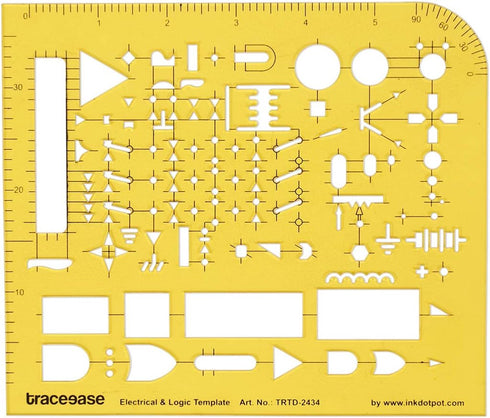 Traceease Electrical Drafting Electrical & Logic Template Drawing Stencil,Designing Template Measuring Ruler...