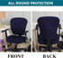 Office Computer Chair Cover Stretch Universal Jacquard Seat Slipcover 2 Piece for Desk Rotating Armless Chair, Removable Washable Anti-dust Chair ...