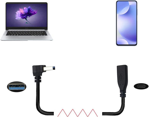 USB C Cable,USB Type C Female to USB 3.0 Male 90 Degree Adapter,5Gbps USB A 3.0 to USB Connector -2pcs for Laptop & Tablet & Mobile Phone by FENGQ...