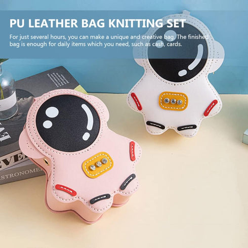 EXCEART 1 Set DIY Purse Bag Satchel Making Kit Astronaut Shaped Knitting Crochet Bag Hand Sewing Materials Shoulder Bag Making Supplies for Woman ...