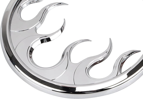 1 Pair Front Chrome Motorcycle Flame Speaker Grill Accent Trim Cover for Harley Touring Electra Street Glide Ultra Limited & Trike 2014-2023...