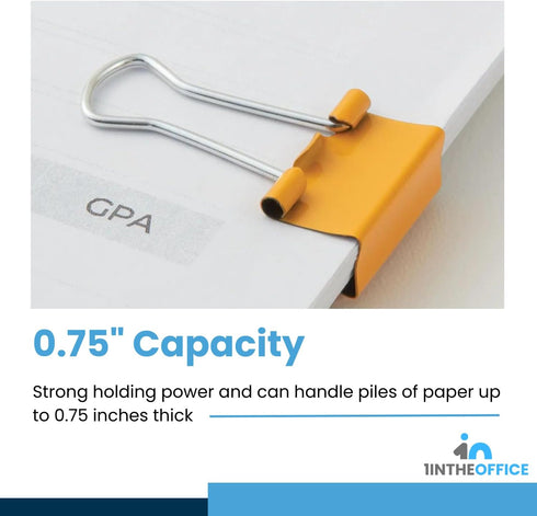 1InTheOffice Small Binder Clips 3/4 Inch, Mini Paper Binder Clips, Assorted Colors (80 Pack)...