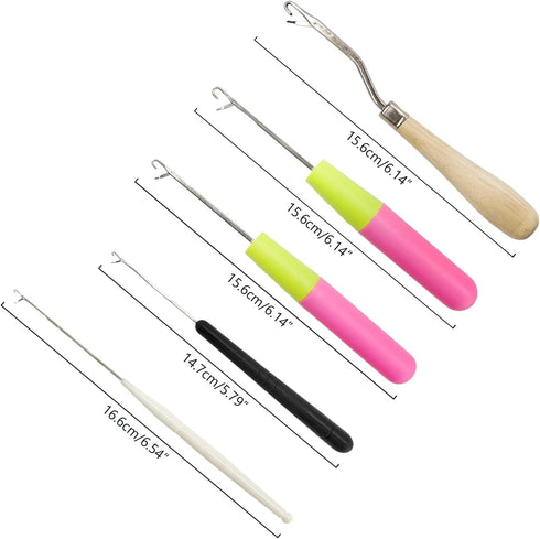5PCS Latch Hook, Different Sizes Small Crochet Hooks Needle for Hair......