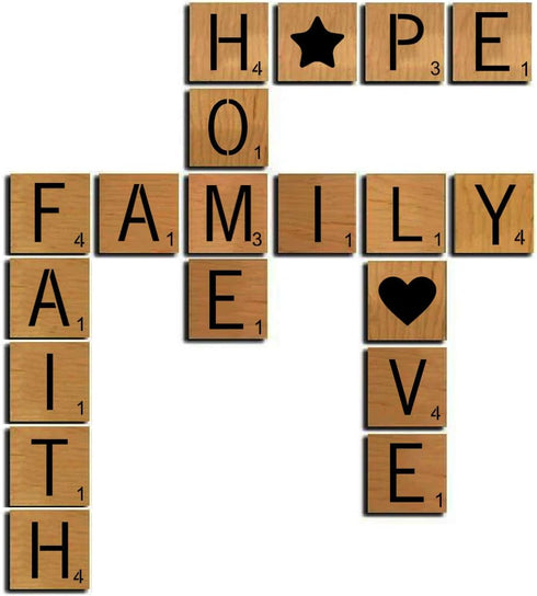 Scrabble Tile Letter Stencils 5 Inch - 28 Pack Scrabble Style Alphabet Stencil Templates for Painting on Wood, Reusable Plastic Stencils for Craft...