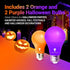 4 Pack A19 LED Purple Light Bulb LED Orange Light Bulb 120V E26 Base 9 Watt (60-watt Replacement) Purple Bulb Orange Bulb, Party Decoration, Porch...