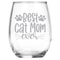 Best Cat Mom Ever Engraved Stemless Wine Glass • Cat Owner Gifts for Women • Unique Novelty Gift for Birthday, Christmas, Mother's Day, Grandma, M...